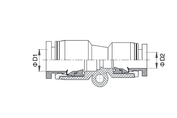 Фитинг мини пластиковый цанговый переходной PG-C — фото 3