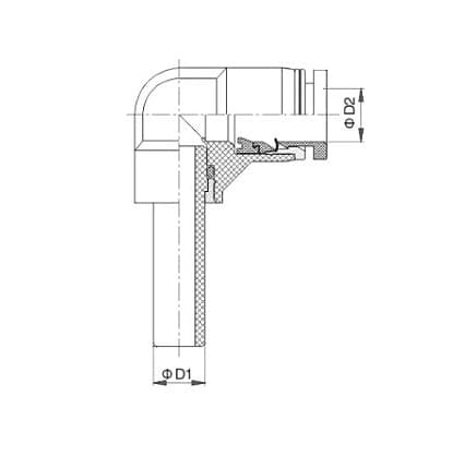 Фитинг пластиковый цанговый L-образный PLJ — фото 2