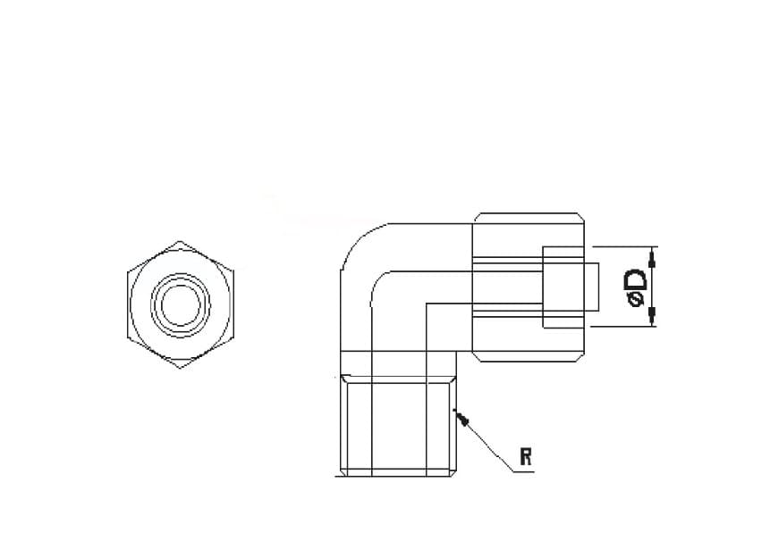 Фитинг пластиковый компрессионный L-образный GCK — фото 3