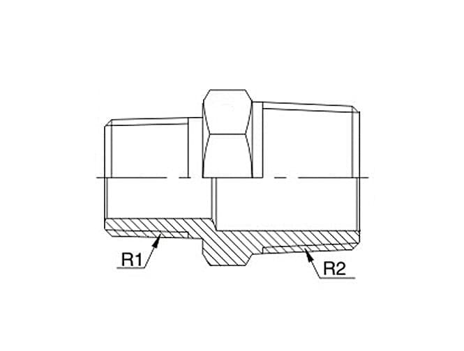 Ниппель латунный резьбовой переходной прямой JWG — фото 2
