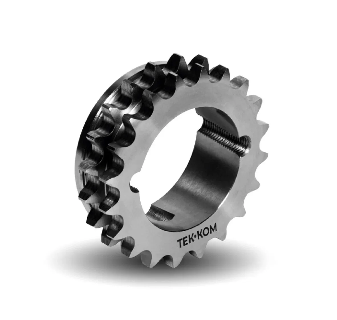 12B-2TBH17.PSP.TK, Звездочка Двухрядная Под коническую втулку Закаленная (17 зубьев), ТЕК-КОМ