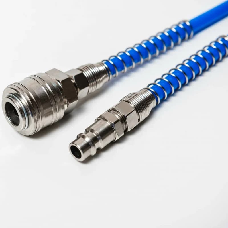 Трубка спиральная синяя PU с БРС Евро — фото 2