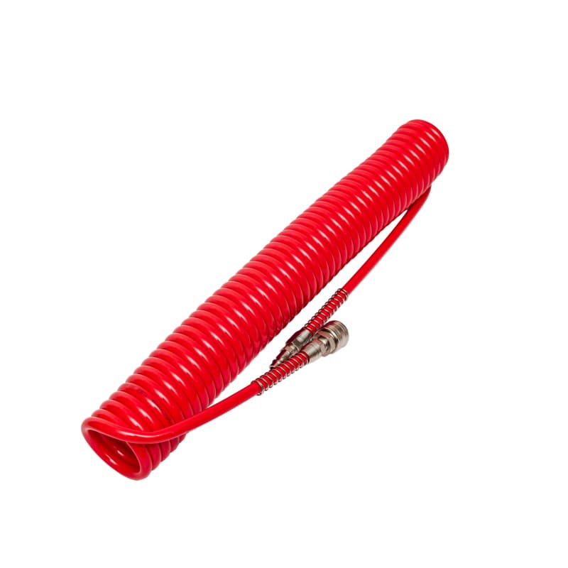 Трубка спиральная красная PU с БРС Евро — фото 1